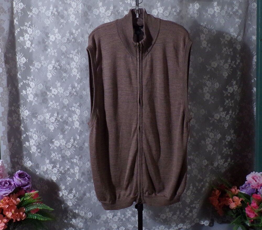 Vintage 90s Marshall Fields 100% Wool Sweater Vest Brown Academia Preppy 2XL